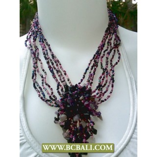 Chockers mix Squins Necklaces Fashion with Purple Stones